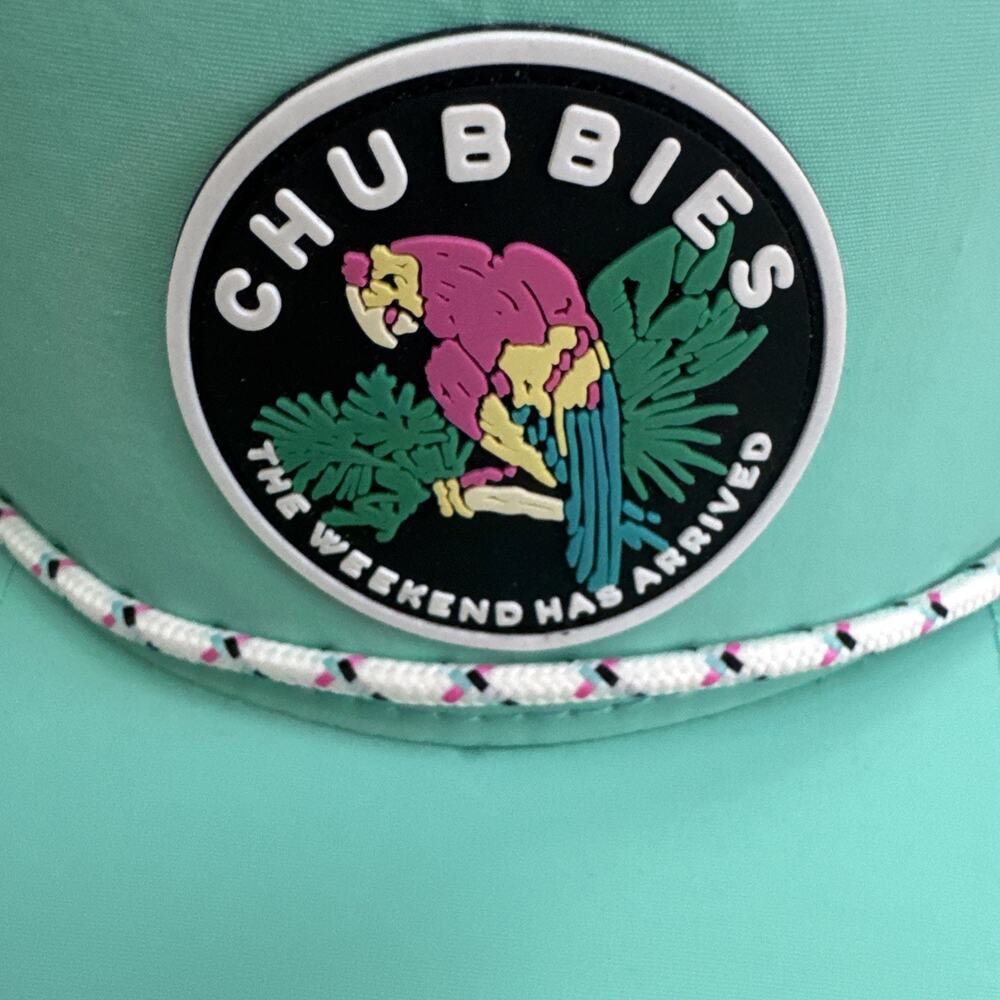 Chubbies The Weekend Has Arrived Rope Green Patch Snapback Nylon Hat Cap Parrot - Picture 2 of 5